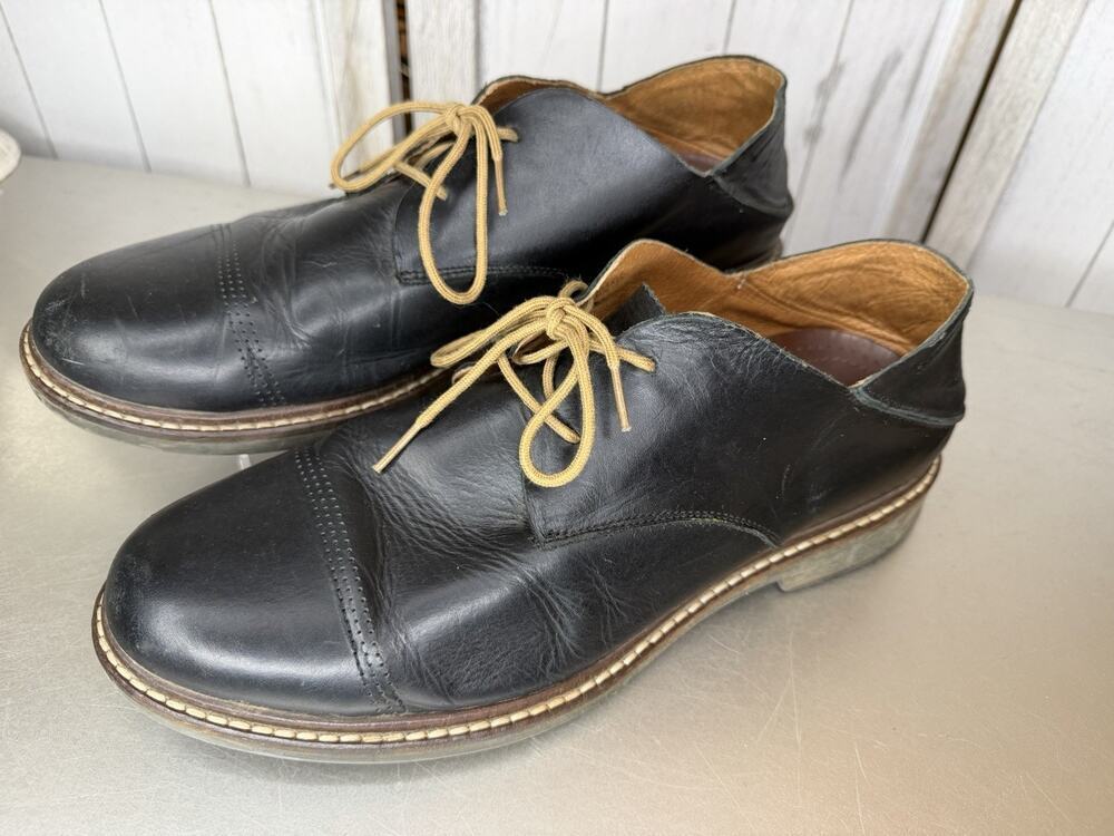 Olukai Walino Men’s Black Leather Lace Up Casual Oxford Dress Shoes Size 12